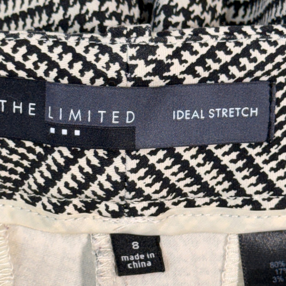 The Limited Ideal Stretch Glen Plaid Ankle Pants Black White P37J9265 Size‎ 8 - Picture 4 of 8